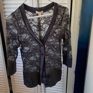 Grey sheer coverup jacket